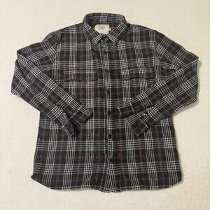 Monadic Plaid Flannel Shirt Men's XL Blanket Shirt Long Sleeve